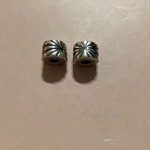 TWO PANDORA SUNBURST CLIP BEAD STERLING SILVER #790210